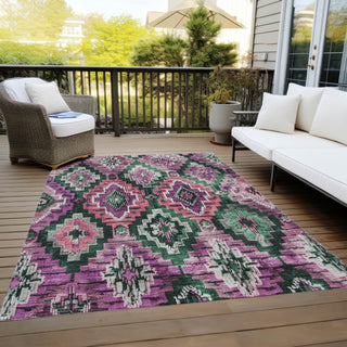 Piper Looms Chantille Aztec ACN1891 Blush Machine Washable Area Rug Outdoor Lifestyle Image Feature