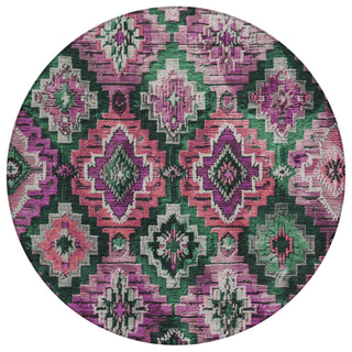 Piper Looms Chantille Aztec ACN1891 Blush Machine Washable Area Rug Round Main Image