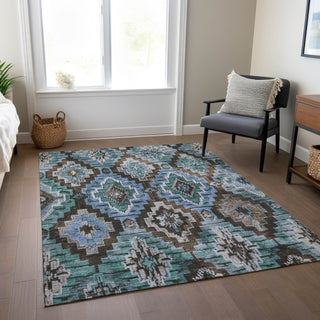 Piper Looms Chantille Aztec ACN1891 Brown Machine Washable Area Rug Lifestyle Image Feature
