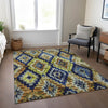 Piper Looms Chantille Aztec ACN1891 Navy Machine Washable Area Rug Lifestyle Image Feature