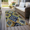 Piper Looms Chantille Aztec ACN1891 Navy Machine Washable Area Rug Runner Outdoor Lifestyle Image Feature