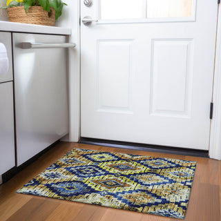 Piper Looms Chantille Aztec ACN1891 Navy Machine Washable Area Rug Scatter Lifestyle Image Feature
