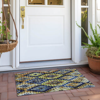 Piper Looms Chantille Aztec ACN1891 Navy Machine Washable Area Rug Scatter Outdoor Lifestyle Image Feature