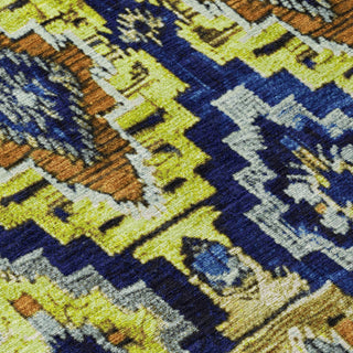 Piper Looms Chantille Aztec ACN1891 Navy Machine Washable Area Rug Swatch Image
