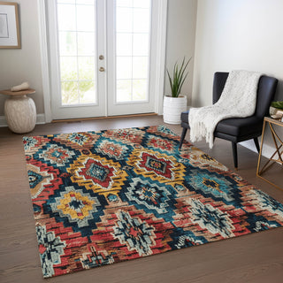 Piper Looms Chantille Aztec ACN1891 Rust Machine Washable Area Rug Lifestyle Image Feature
