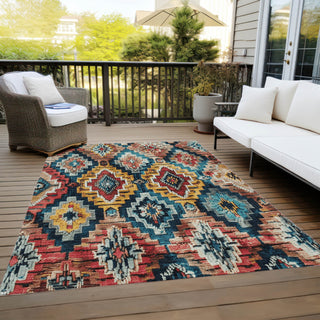 Piper Looms Chantille Aztec ACN1891 Rust Machine Washable Area Rug Outdoor Lifestyle Image Feature