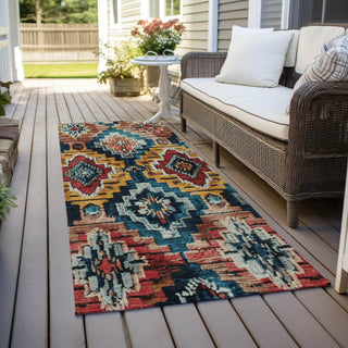Piper Looms Chantille Aztec ACN1891 Rust Machine Washable Area Rug Runner Outdoor Lifestyle Image Feature