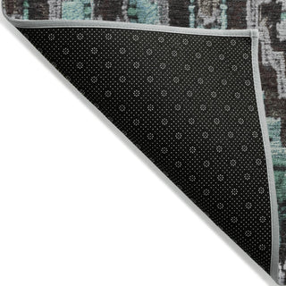 Piper Looms Chantille Aztec ACN1891 Teal Machine Washable Area Rug Backing Image