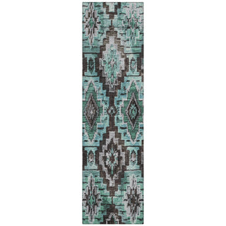 Piper Looms Chantille Aztec ACN1891 Teal Machine Washable Area Rug Runner Main Image