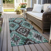 Piper Looms Chantille Aztec ACN1891 Teal Machine Washable Area Rug Runner Outdoor Lifestyle Image Feature