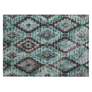Piper Looms Chantille Aztec ACN1891 Teal Machine Washable Area Rug Scatter Main Image