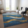 Piper Looms Chantille Swirls ACN1892 Blue Machine Washable Area Rug Lifestyle Image Feature