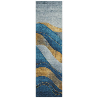 Piper Looms Chantille Swirls ACN1892 Blue Machine Washable Area Rug Runner Main Image