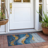 Piper Looms Chantille Swirls ACN1892 Blue Machine Washable Area Rug Scatter Outdoor Lifestyle Image Feature