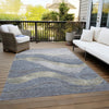 Piper Looms Chantille Swirls ACN1892 Denim Machine Washable Area Rug Outdoor Lifestyle Image Feature