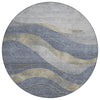 Piper Looms Chantille Swirls ACN1892 Denim Machine Washable Area Rug Round Main Image