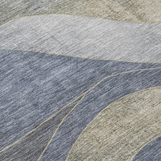 Piper Looms Chantille Swirls ACN1892 Denim Machine Washable Area Rug Swatch Image