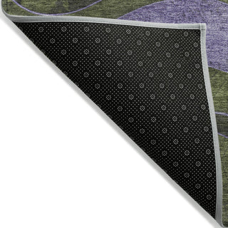 Piper Looms Chantille Swirls ACN1892 Olive Machine Washable Area Rug Backing Image