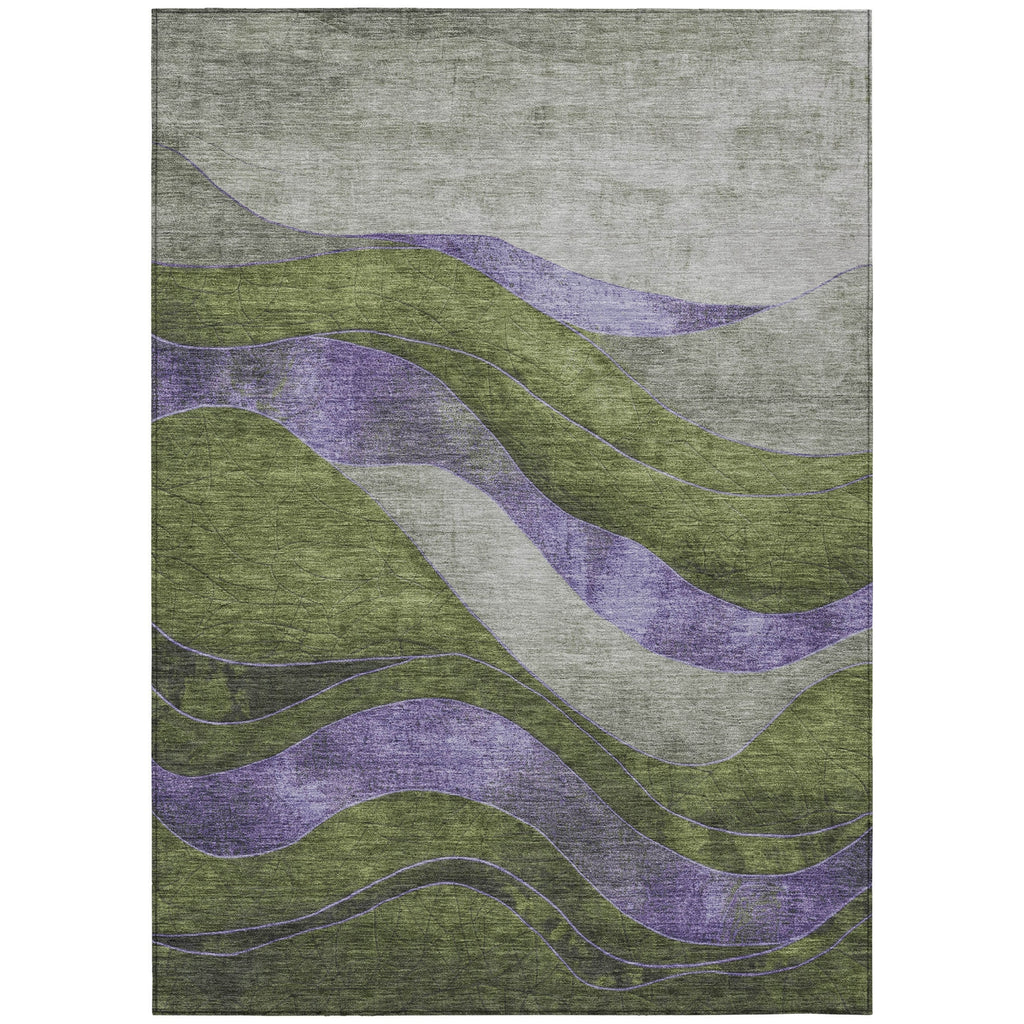 Piper Looms Chantille Swirls ACN1892 Olive Machine Washable Area Rug main image