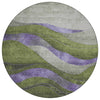Piper Looms Chantille Swirls ACN1892 Olive Machine Washable Area Rug Round Main Image