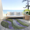 Piper Looms Chantille Swirls ACN1892 Olive Machine Washable Area Rug Round Outdoor Lifestyle Image Feature