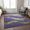 Piper Looms Chantille Swirls ACN1892 Purple Machine Washable Area Rug Lifestyle Image Feature