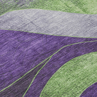 Piper Looms Chantille Swirls ACN1892 Purple Machine Washable Area Rug Swatch Image
