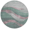 Piper Looms Chantille Swirls ACN1892 Sage Machine Washable Area Rug Round Main Image