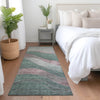 Piper Looms Chantille Swirls ACN1892 Sage Machine Washable Area Rug Runner Lifestyle Image Feature