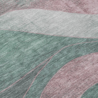Piper Looms Chantille Swirls ACN1892 Sage Machine Washable Area Rug Swatch Image