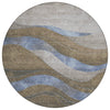 Piper Looms Chantille Swirls ACN1892 Taupe Machine Washable Area Rug Round Main Image