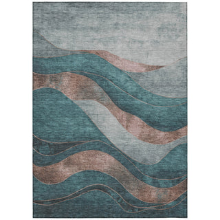 Piper Looms Chantille Swirls ACN1892 Teal Machine Washable Area Rug main image