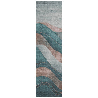 Piper Looms Chantille Swirls ACN1892 Teal Machine Washable Area Rug Runner Main Image