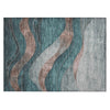 Piper Looms Chantille Swirls ACN1892 Teal Machine Washable Area Rug Scatter Main Image