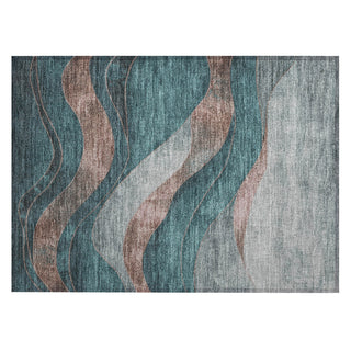 Piper Looms Chantille Swirls ACN1892 Teal Machine Washable Area Rug Scatter Main Image