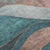 Piper Looms Chantille Swirls ACN1892 Teal Machine Washable Area Rug Swatch Image