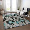 Piper Looms Chantille Aztec ACN1893 Black Machine Washable Area Rug Lifestyle Image Feature