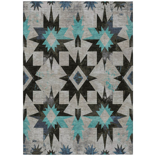 Piper Looms Chantille Aztec ACN1893 Black Machine Washable Area Rug main image