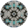 Piper Looms Chantille Aztec ACN1893 Black Machine Washable Area Rug Round Main Image