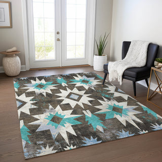 Piper Looms Chantille Aztec ACN1893 Brown Machine Washable Area Rug Lifestyle Image Feature