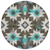 Piper Looms Chantille Aztec ACN1893 Brown Machine Washable Area Rug Round Main Image