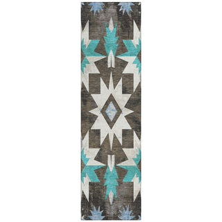 Piper Looms Chantille Aztec ACN1893 Brown Machine Washable Area Rug Runner Main Image