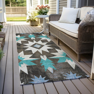 Piper Looms Chantille Aztec ACN1893 Brown Machine Washable Area Rug Runner Outdoor Lifestyle Image Feature