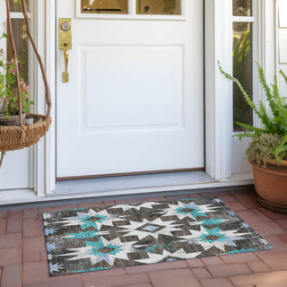 Piper Looms Chantille Aztec ACN1893 Brown Machine Washable Area Rug Scatter Outdoor Lifestyle Image Feature