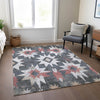 Piper Looms Chantille Aztec ACN1893 Charcoal Machine Washable Area Rug Lifestyle Image Feature