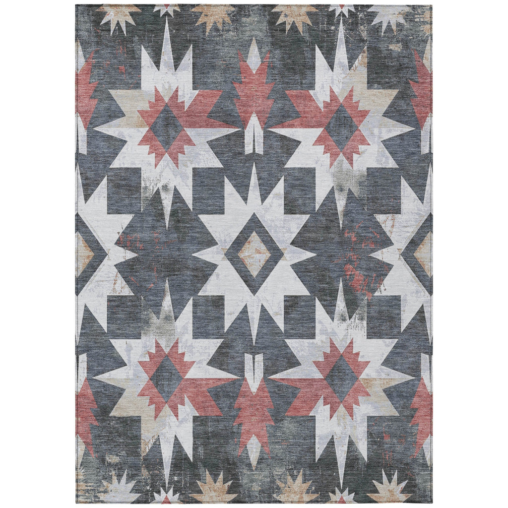 Piper Looms Chantille Aztec ACN1893 Charcoal Machine Washable Area Rug main image