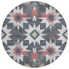 Piper Looms Chantille Aztec ACN1893 Charcoal Machine Washable Area Rug Round Main Image