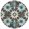 Piper Looms Chantille Aztec ACN1893 Coffee Machine Washable Area Rug Round Main Image