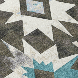 Piper Looms Chantille Aztec ACN1893 Coffee Machine Washable Area Rug Swatch Image