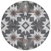 Piper Looms Chantille Aztec ACN1893 Graphite Machine Washable Area Rug Round Main Image